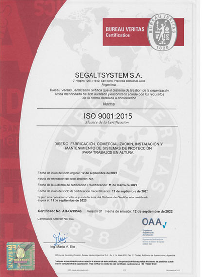 certificados ISO 9001 2015